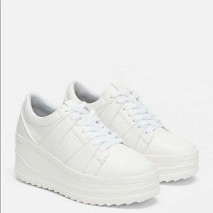Zara white platform sneakers